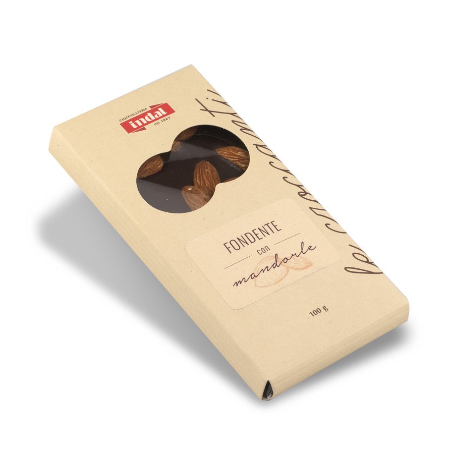 Tavoletta cioccolato fondente con mandorle intere – 100g