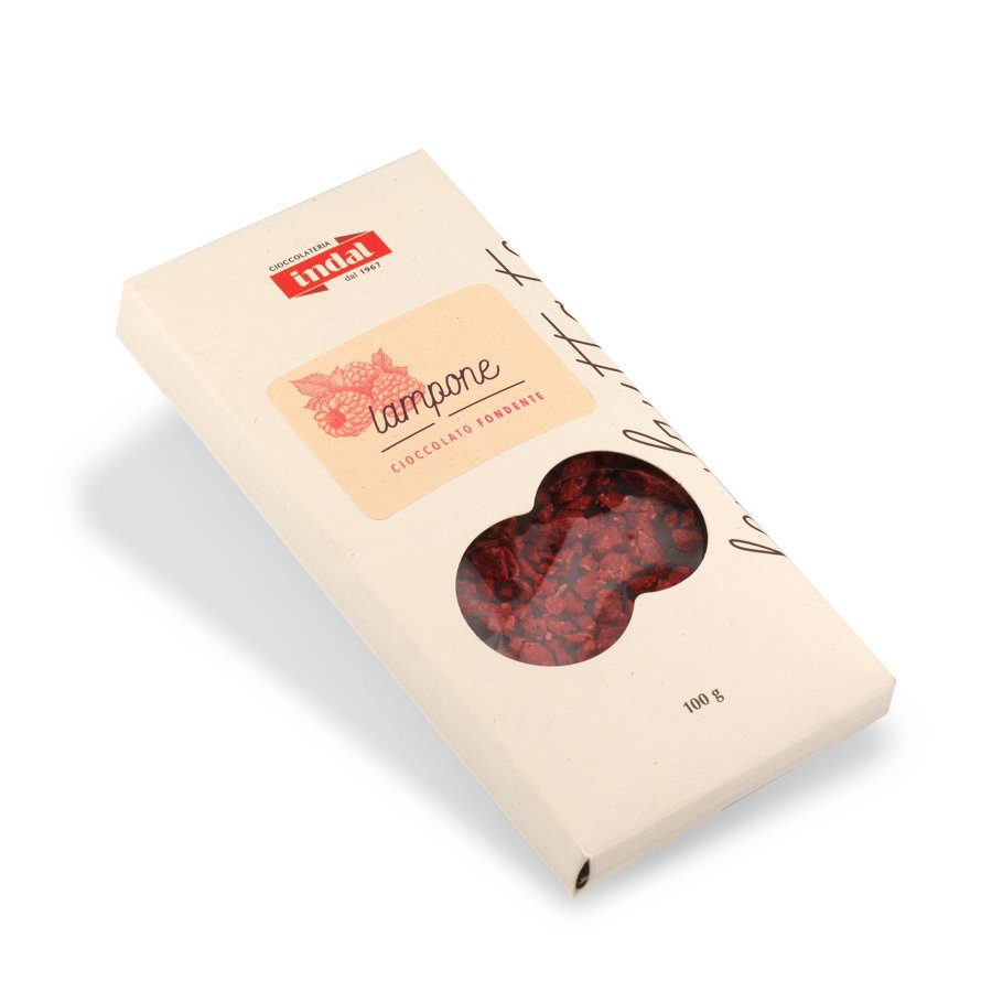 Tavoletta cioccolato fondente con lampone – 100g
